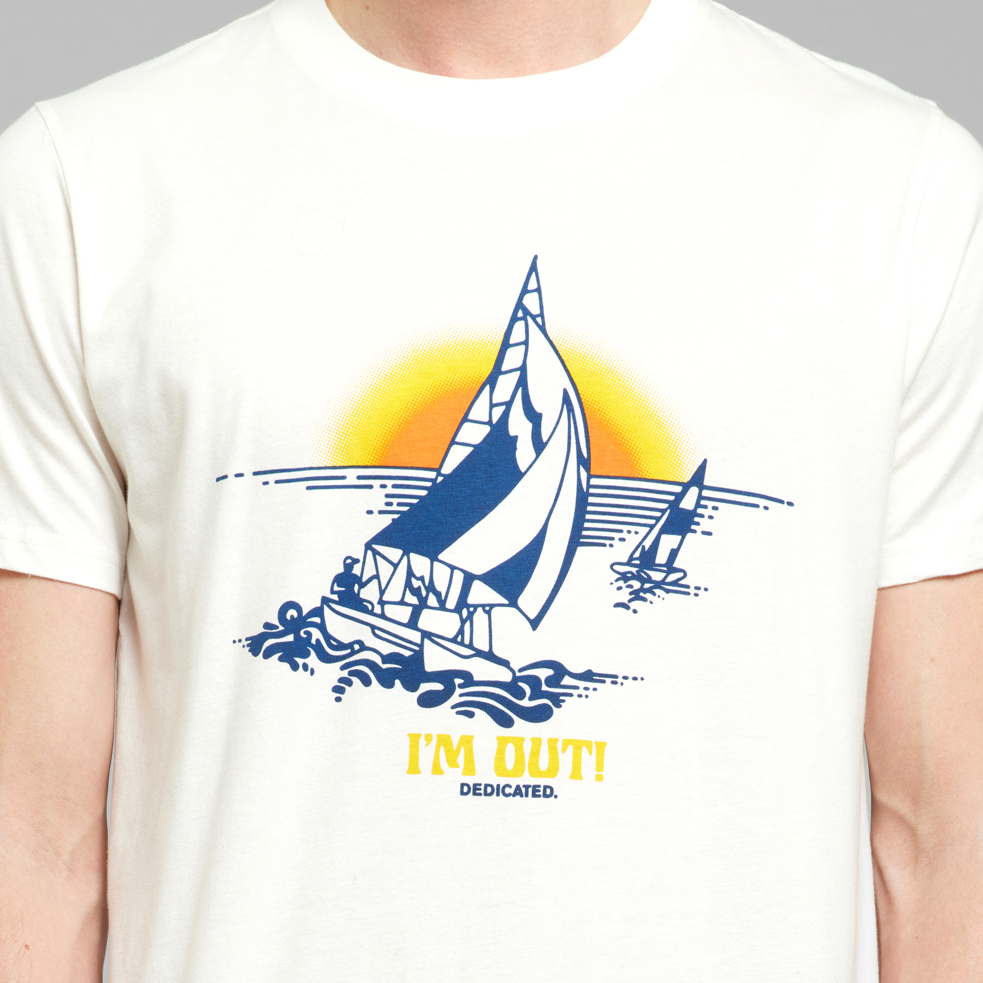 Dedicated T-shirt Stockholm All Out Boat Off-White - TALI Concept