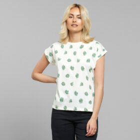 T-shirt Visby Stina Leaf AOP Off White