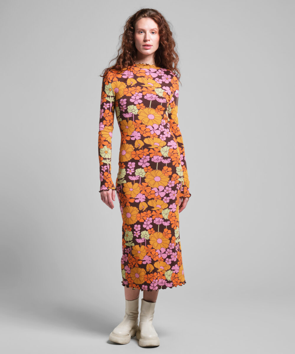 dedicated-jurk-rib-dress-lofta-flower-power-multi-color