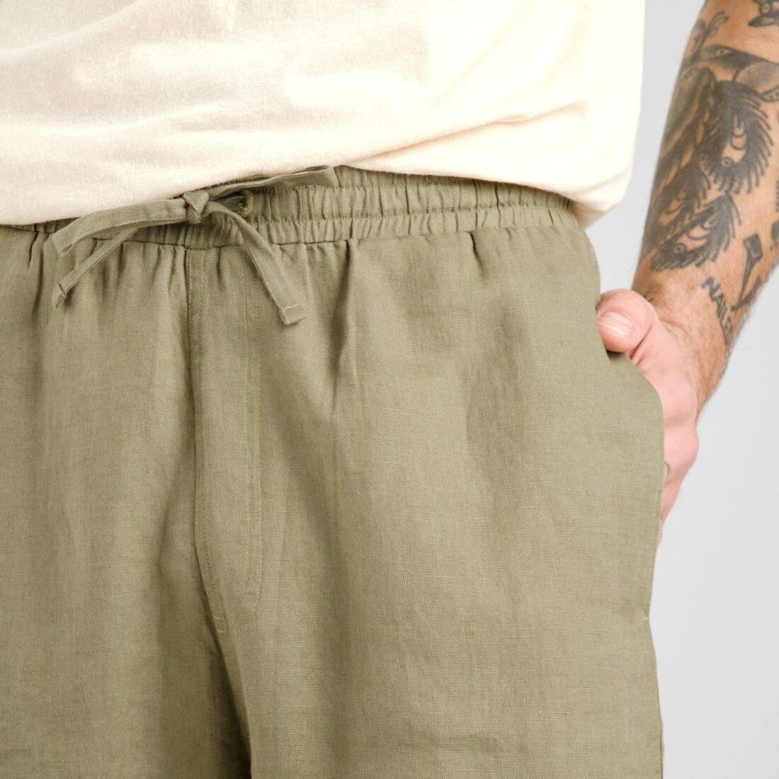 Shorts Vejle Linnen Leaf Green - Afbeelding 3