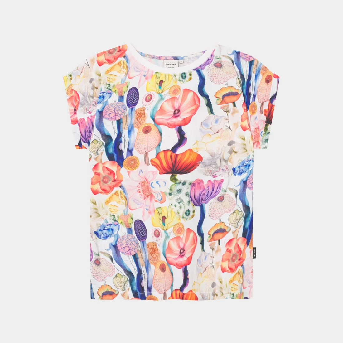 T-shirt Visby Fantasy Flowers Wit - Afbeelding 2