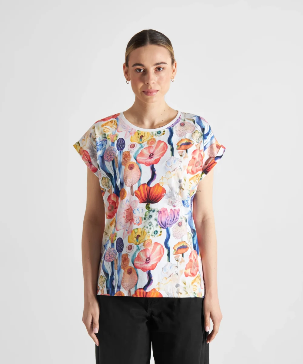 dedicated-brand-t-shirt-visby-fantasy-flowers-wit
