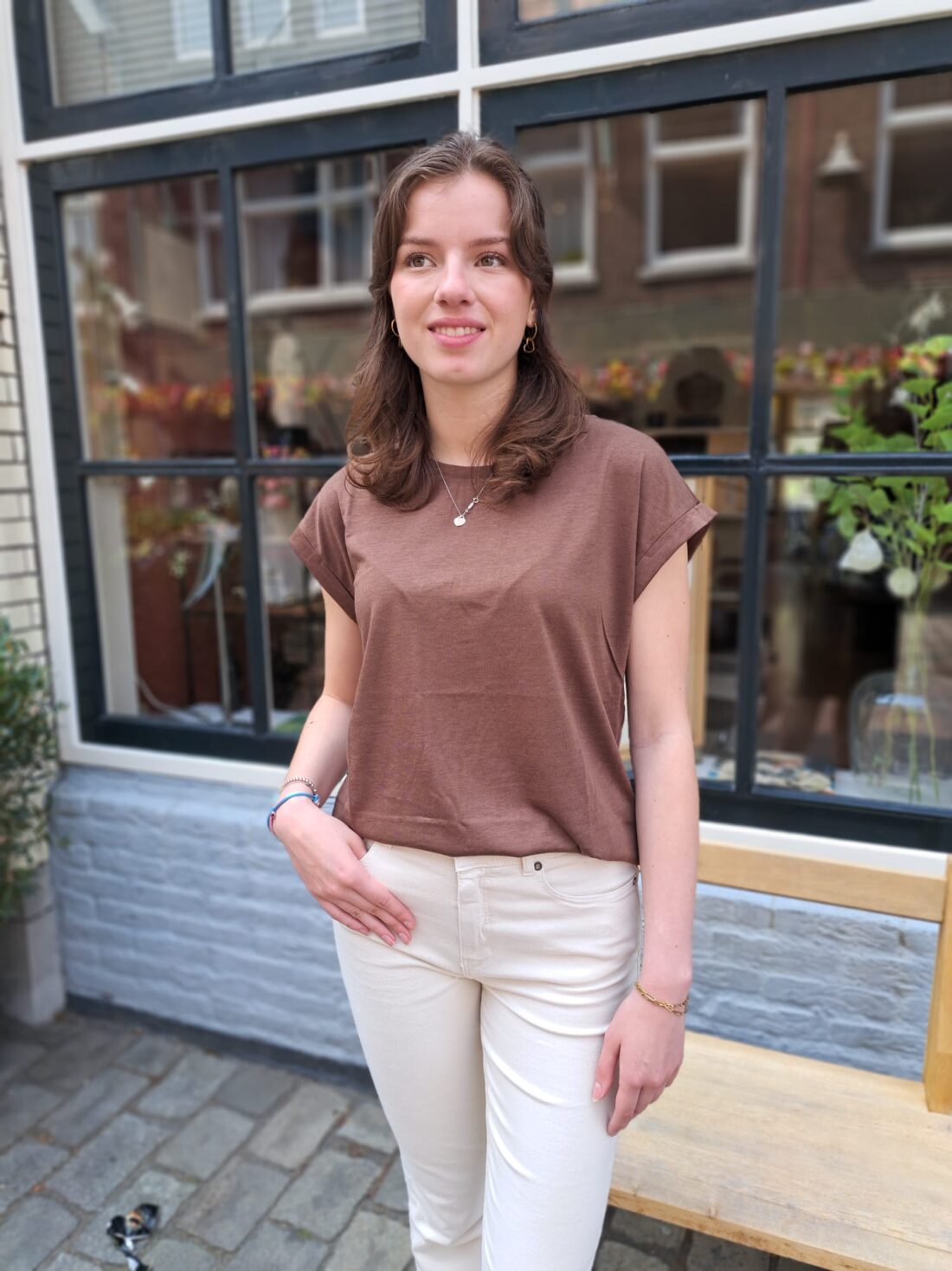 T-shirt Jilaana Toasty Tan - Afbeelding 4