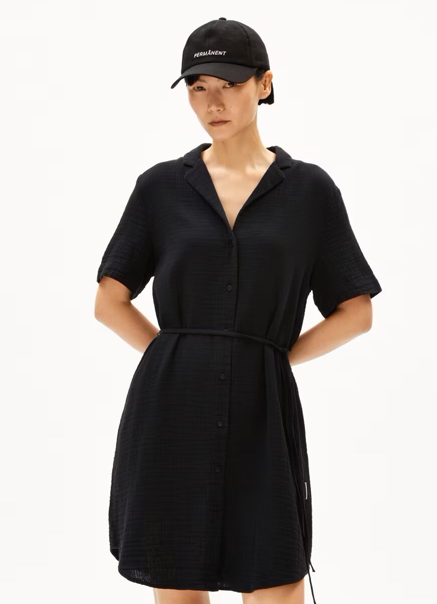 armedangels-jurk-mabelaa-mousseline-zwart