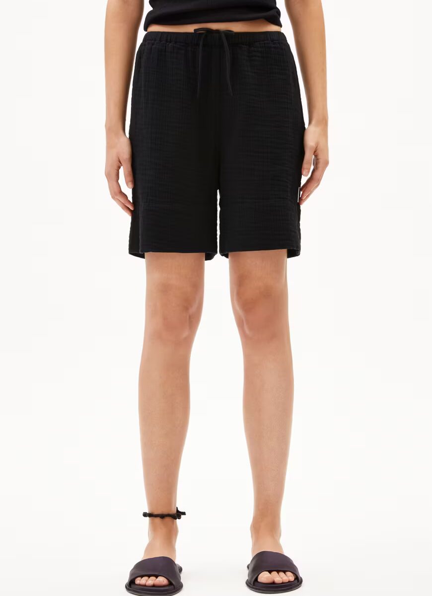 armedangel-shorts-teonaa-mousseline-zwart