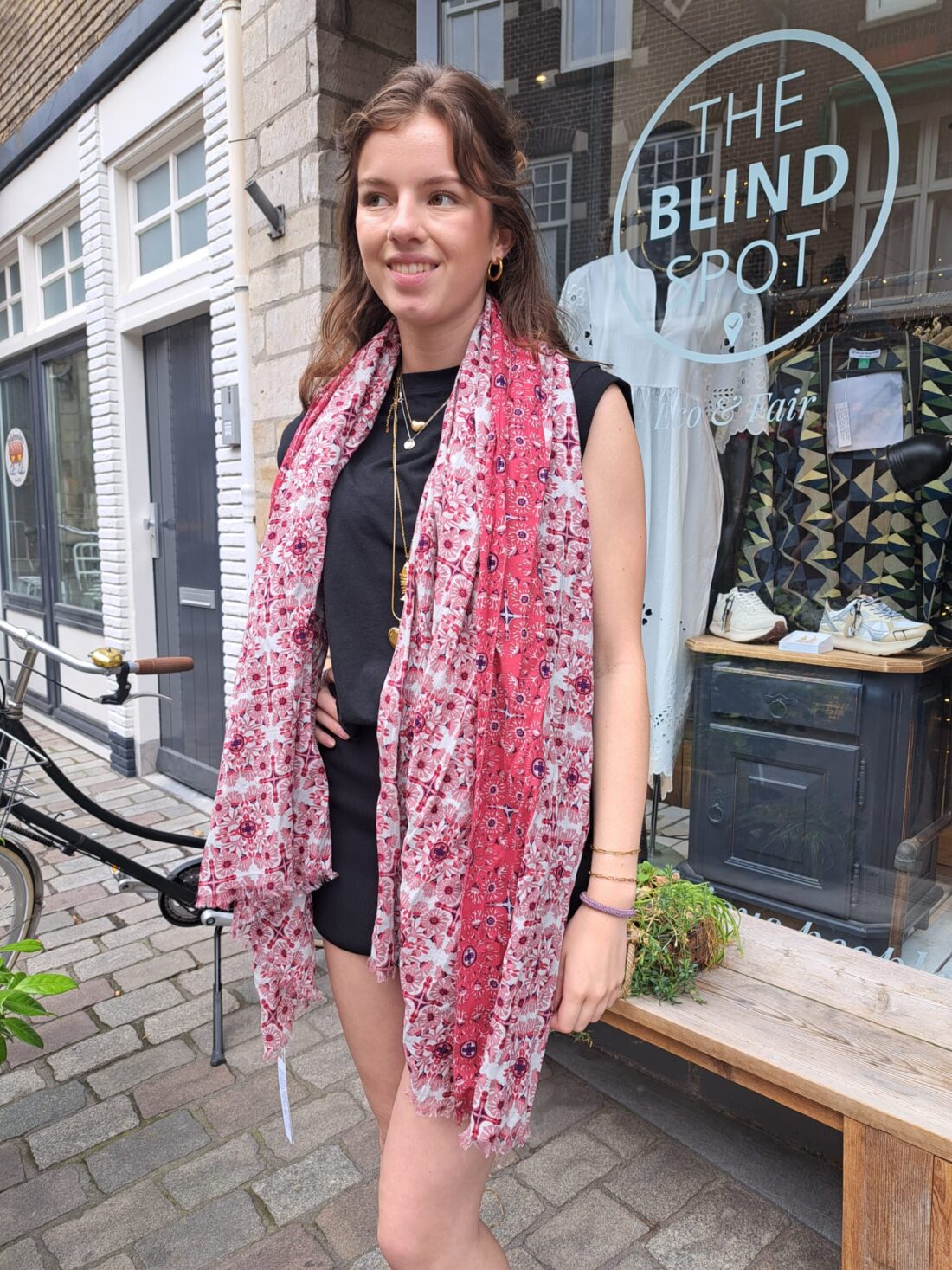 Sjaal Biokatoen Tetouan Rose Pink - Afbeelding 3