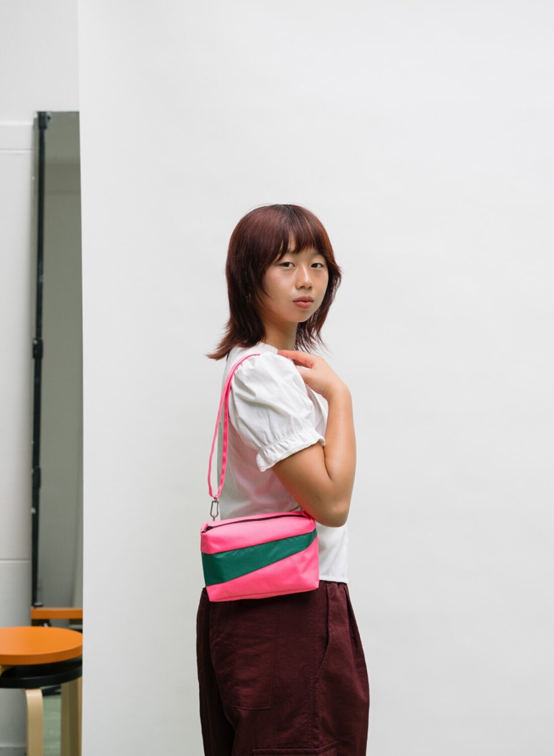 Susan Bijl | The New Bum Bag Fluo Pink & Seaweed Small - Afbeelding 3