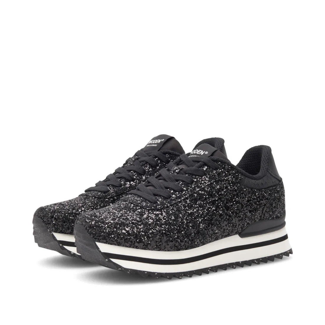 Woden | Ronja Sneakers Plateau Glitter Black - Afbeelding 4