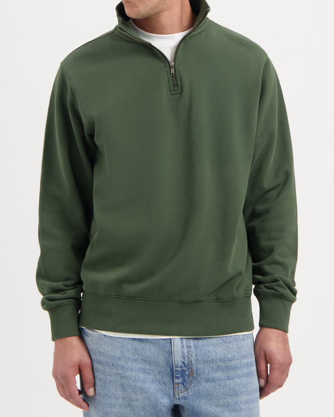 kuyichi-sweater-vince-zip-moss-green