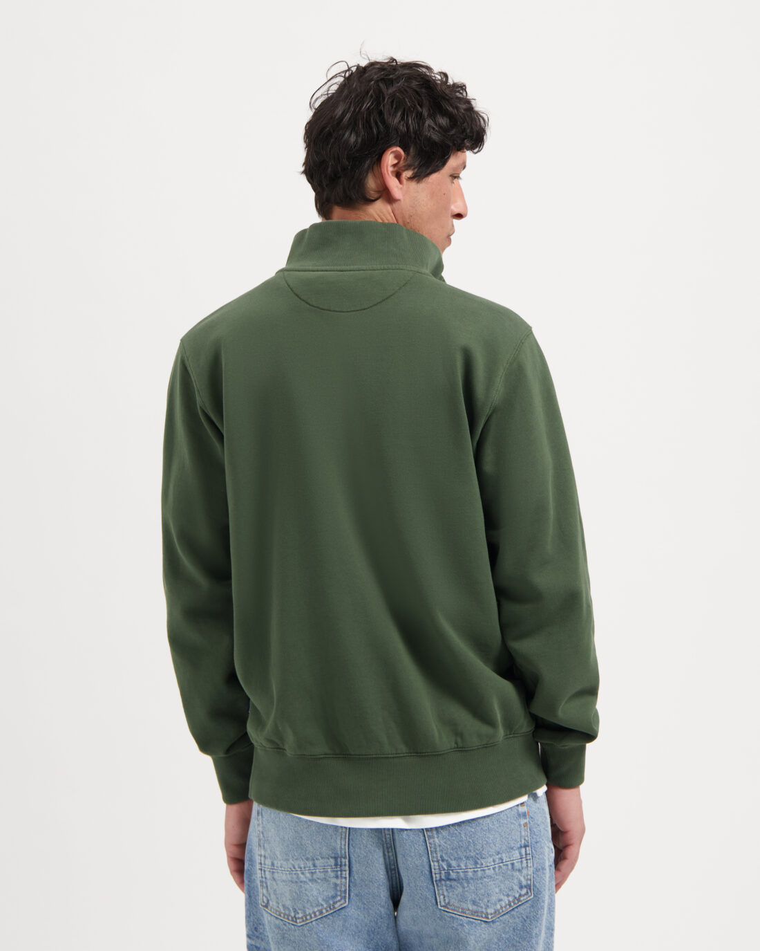 Kuyichi | Sweater Vince Zip Moss Green - Afbeelding 2