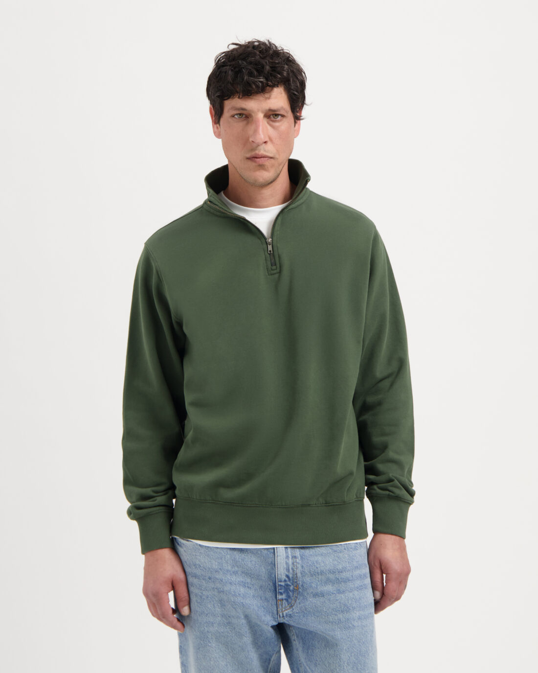 Kuyichi | Sweater Vince Zip Moss Green - Afbeelding 3