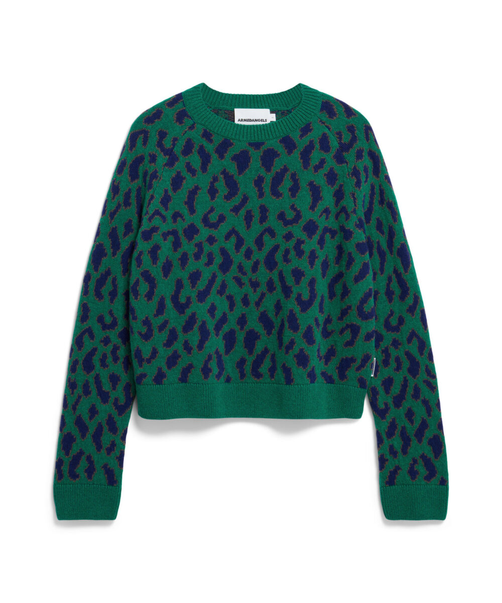 armedangels-trui-diliriaa-leopaa-emerald-green