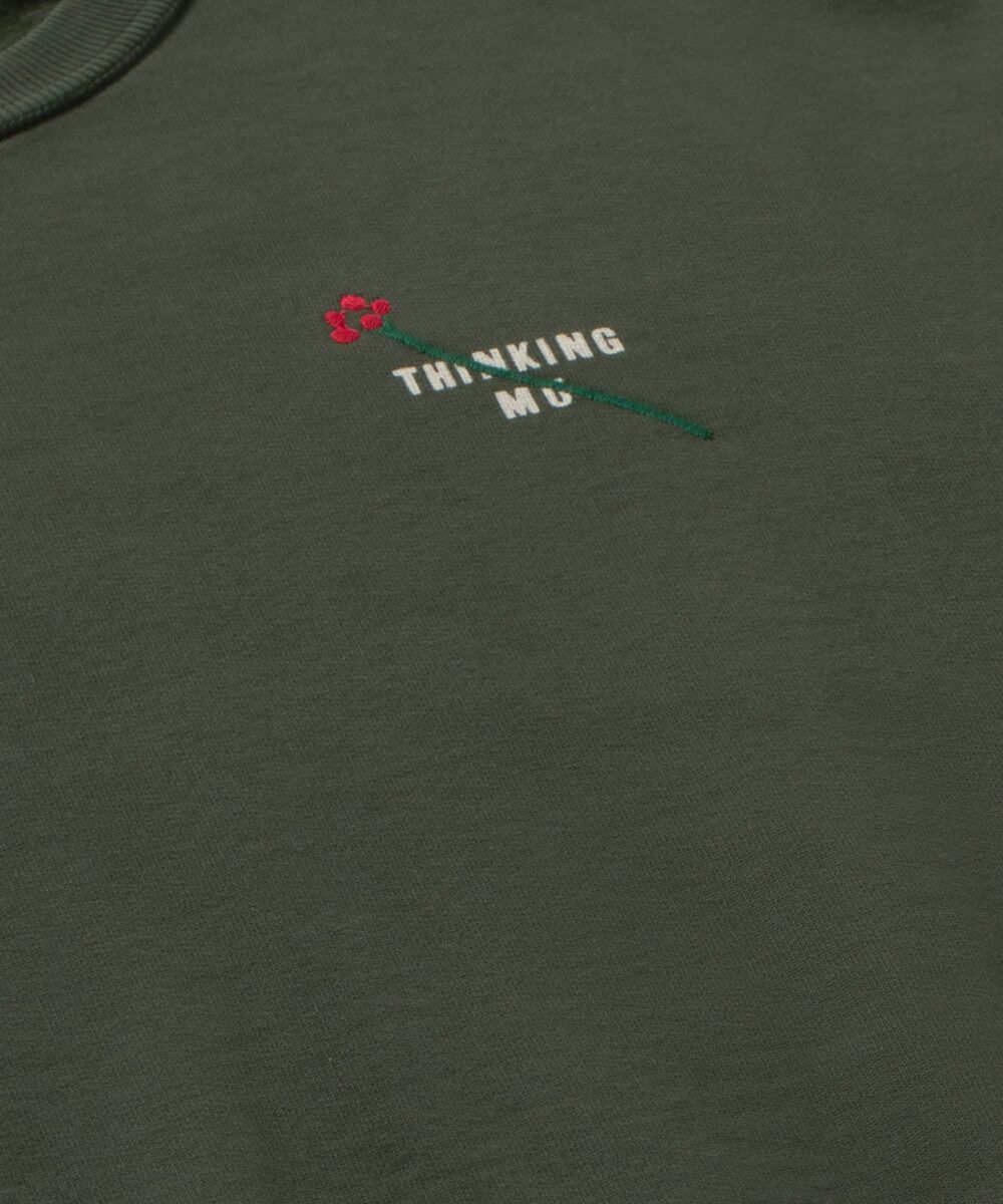 Alternative view of Thinking Mu Sweater Flower Jodie Bottle Green