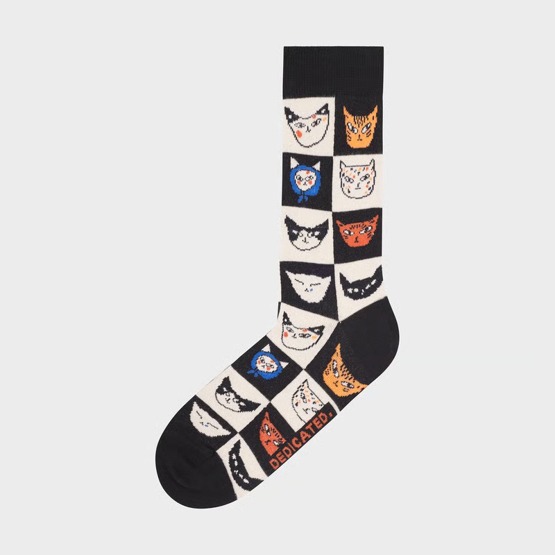 dedicated-brand-sokken-sigtuna-cat-bingo-black