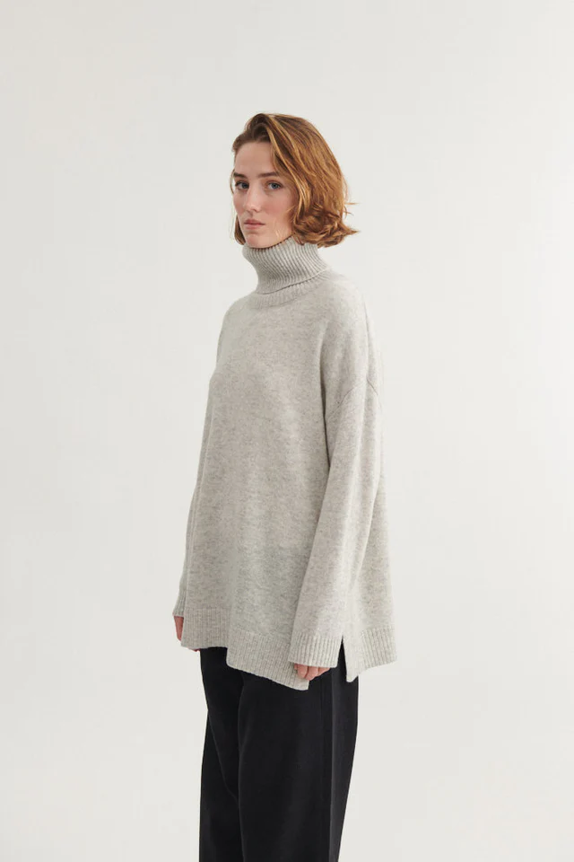 Alternative view of Sweater Line T Neck Light Grey Melange