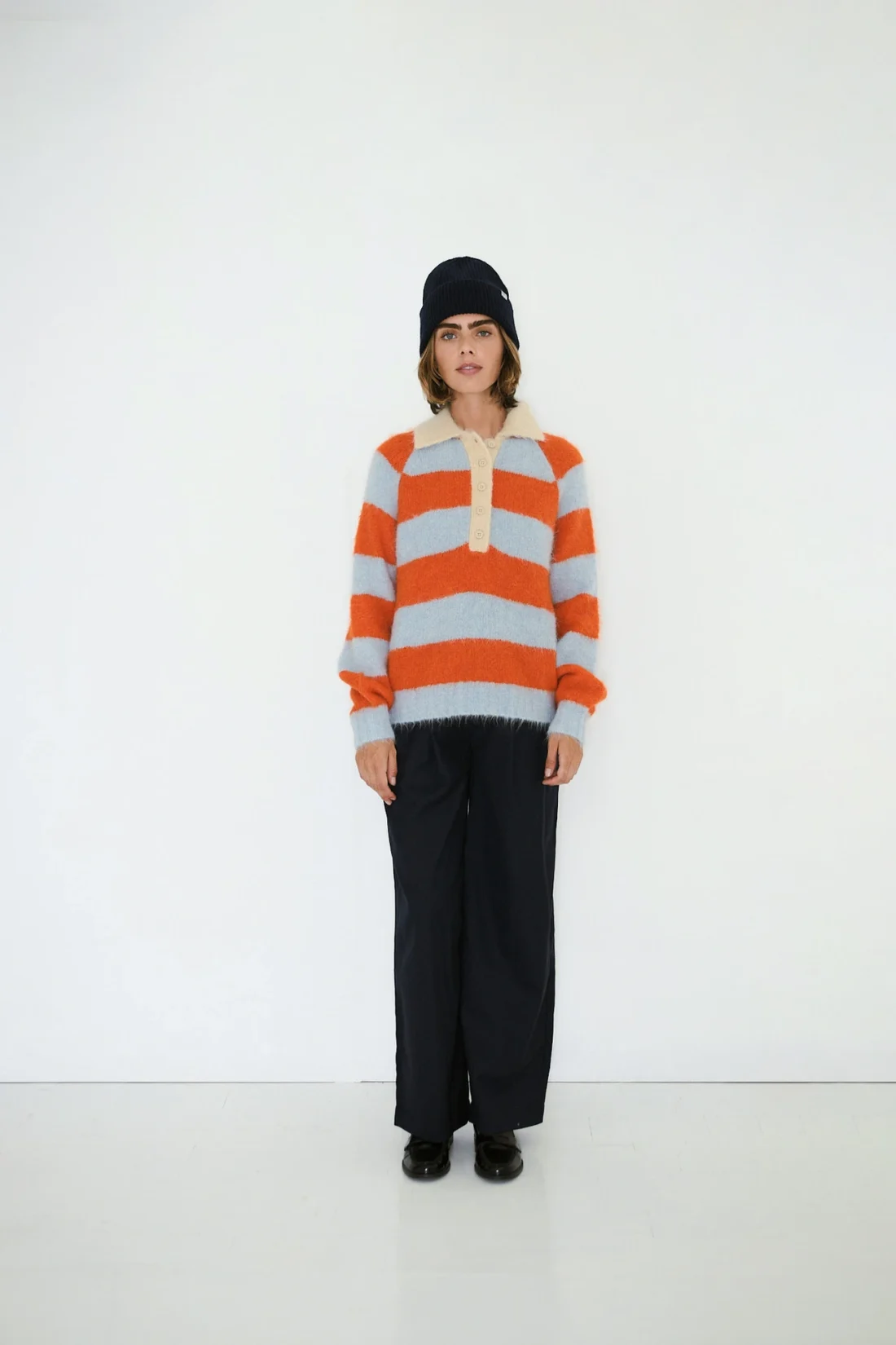 Frank Striped Polo Orange - Afbeelding 3