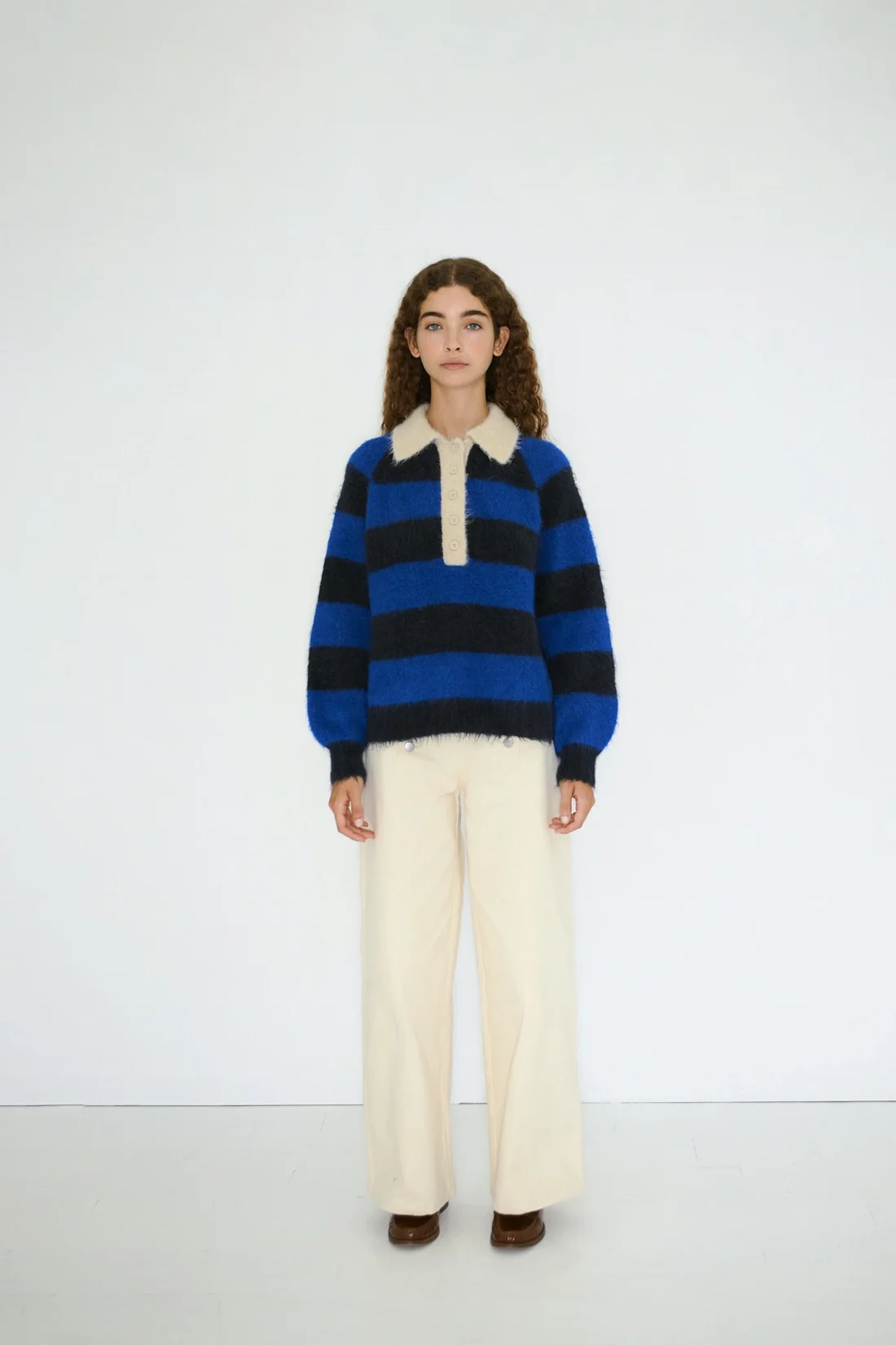 Frank Striped Polo Blue - Afbeelding 3