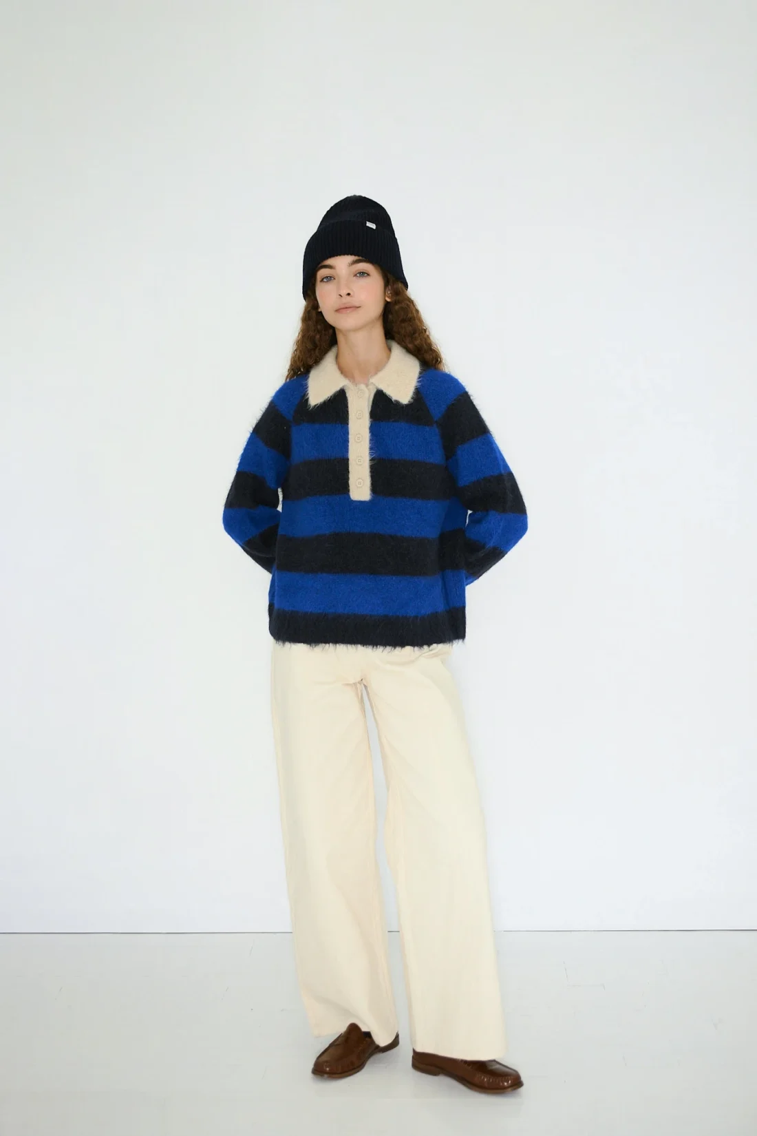 Frank Striped Polo Blue - Afbeelding 5