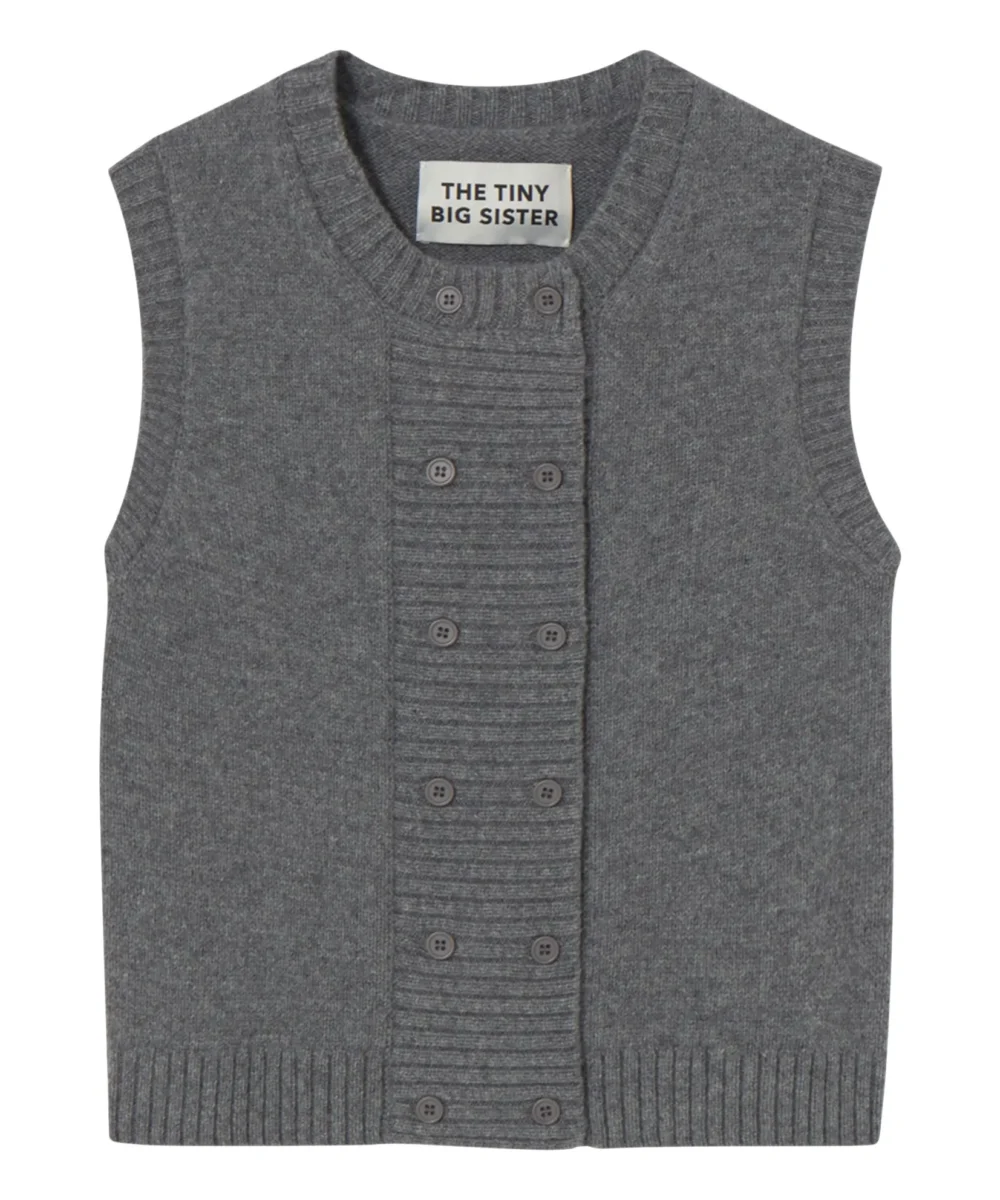Alternative view of Buttoned Vest Dark Grey Melange