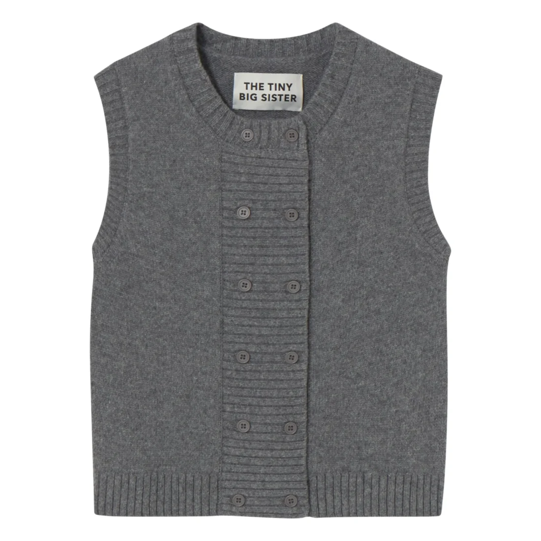 Buttoned Vest Dark Grey Melange - Afbeelding 2