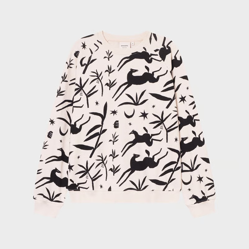 Alternative view of Dedicated | Sweater Ystad Papercut Horses Oat White