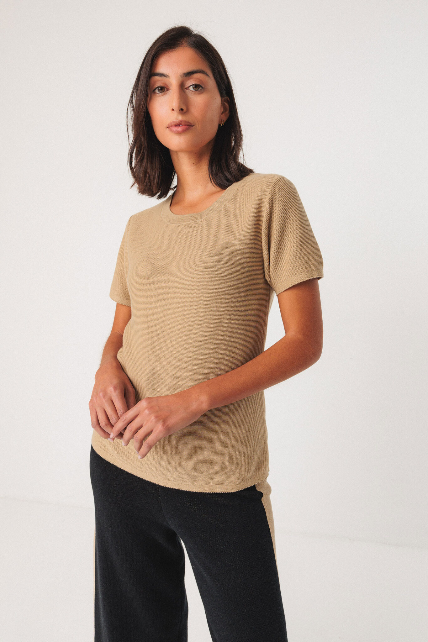 T-Shirt Bidari GOTS Beige - Afbeelding 3