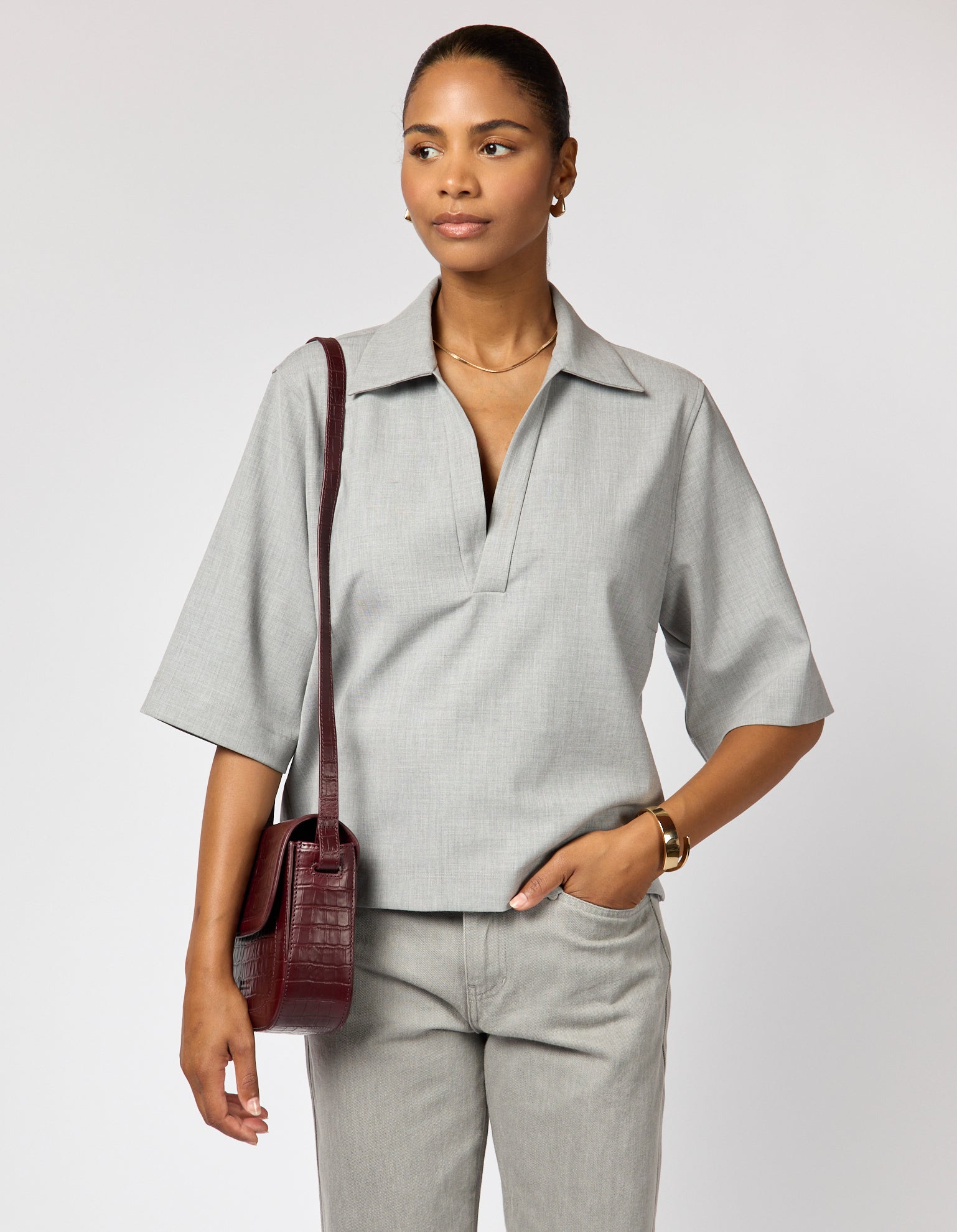 O My Bag | Tas Nina | Dark Cherry Croco Print - Afbeelding 7