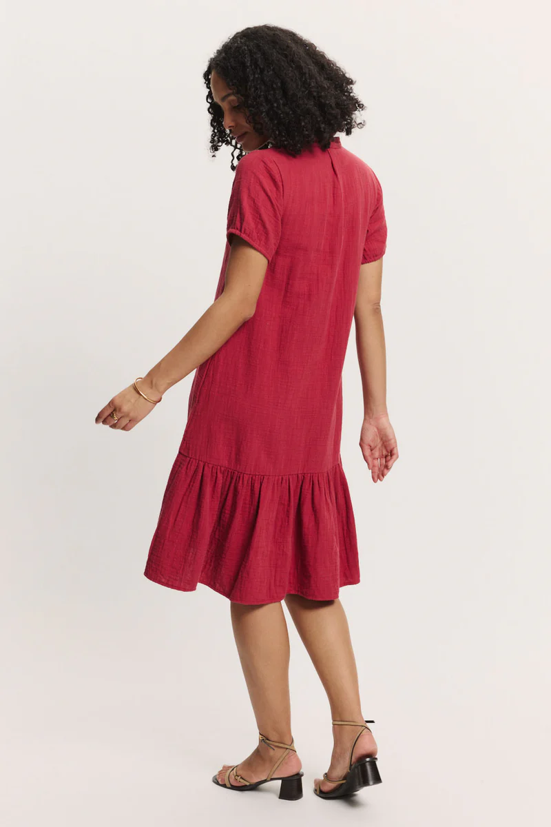 Tranquillo | Jurk Victoriaa Garnet Red - Afbeelding 5