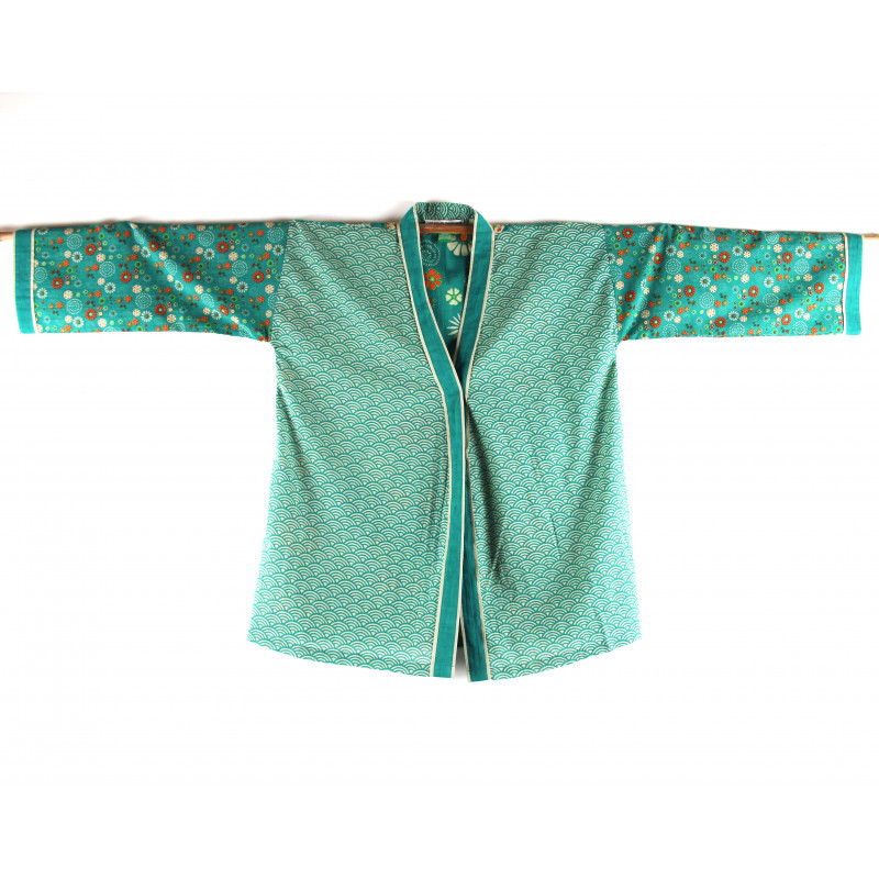 Alternative view of Kimono Biokatoen Naomi Turquoise