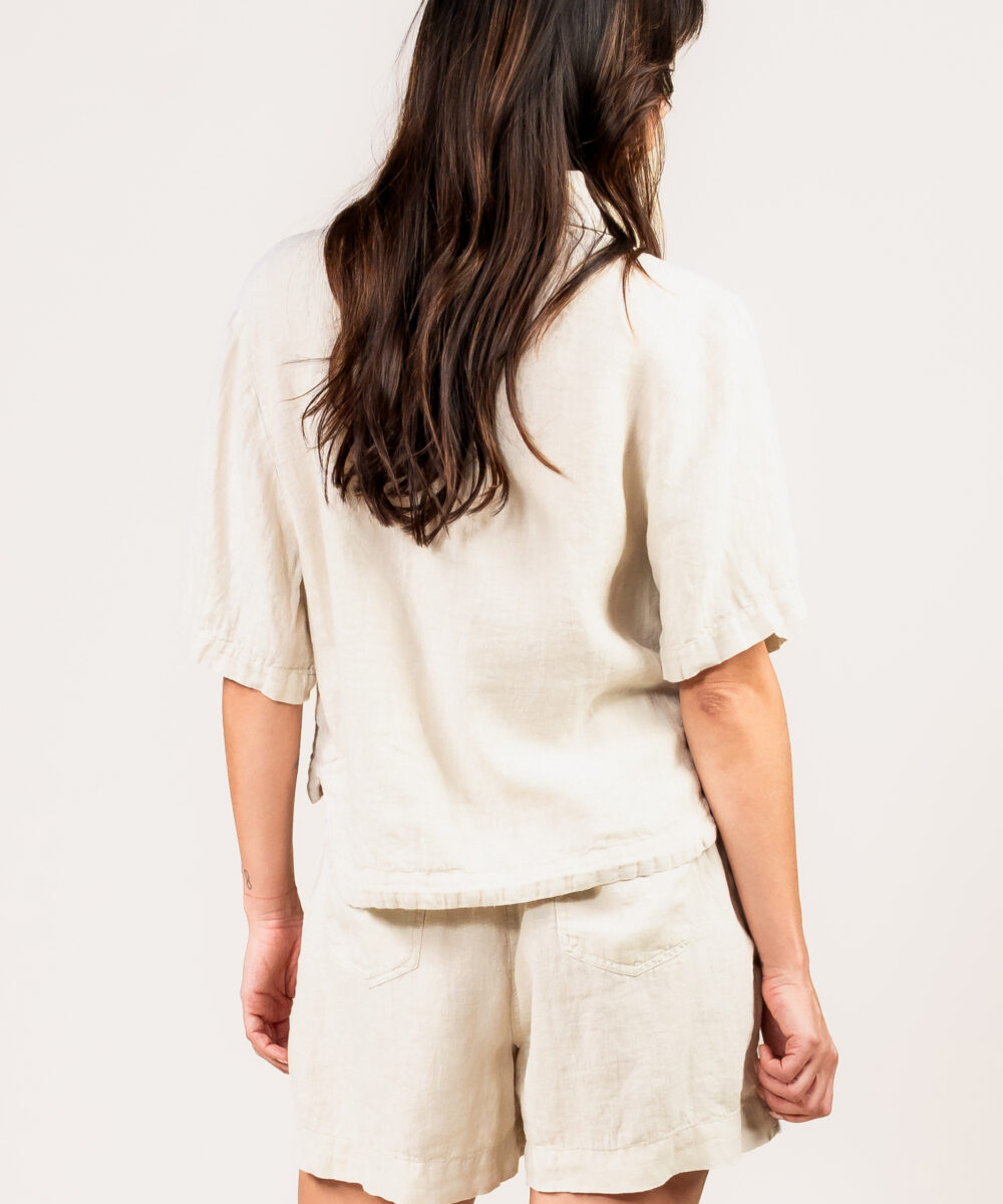 Alternative view of Kuyichi | Liv Blouse Linnen Solid Oatmeal